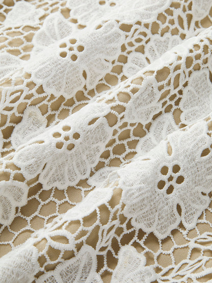 Semi-Sheer Double Layer Lace Cami Dress