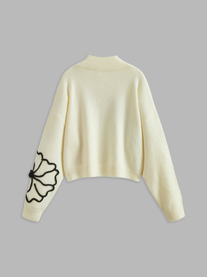 Floral Embroidered Knit Top