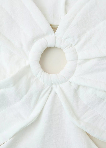 Floral Cutout Backless Long Dress