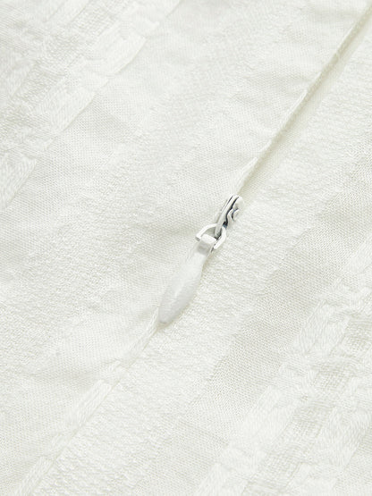 Semi-Sheer Solid Square Neckline Short Dress