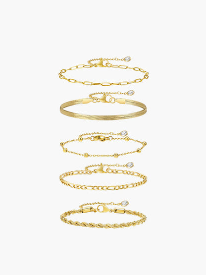 Moana Geometric Chain Bracelet (5 Pcs)
