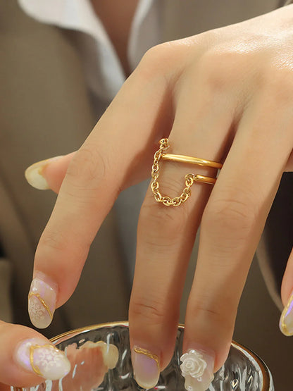 Mi Amor Double Layered Chain Ring