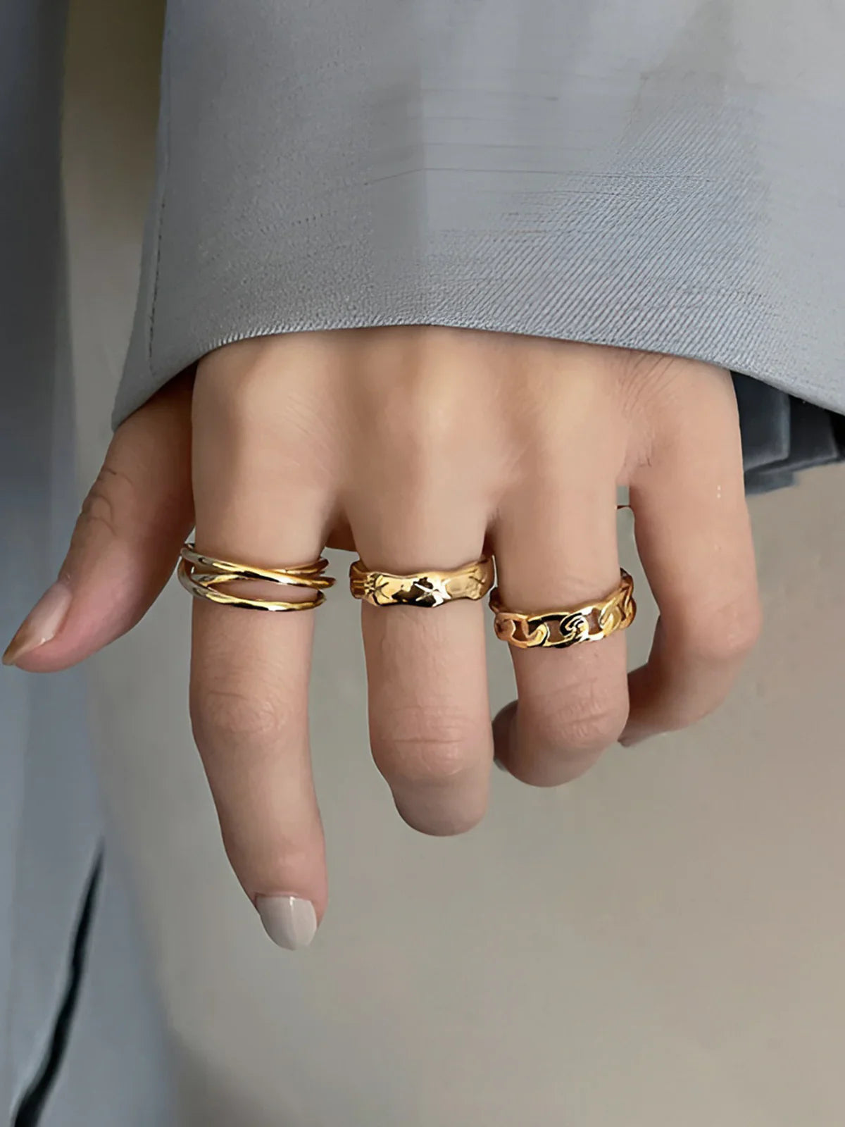 Willow Twisted Hoop Ring (3 Pcs) – Classylooker
