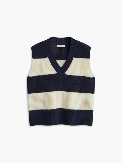 V-Neck Striped Sweater Vest