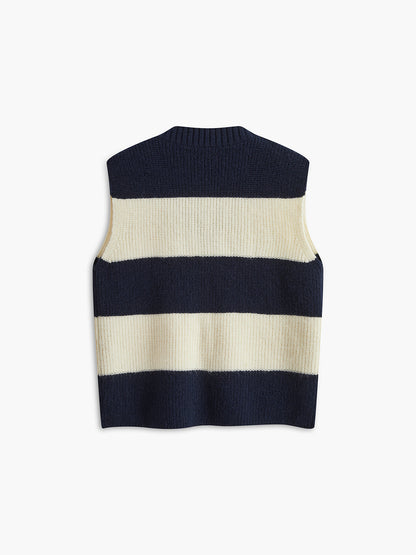 V-Neck Striped Sweater Vest