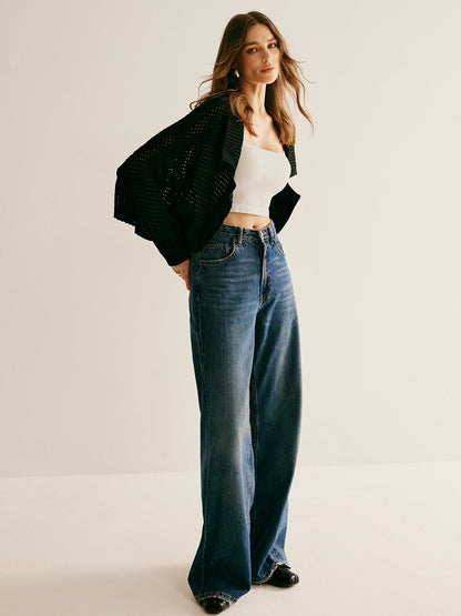 Plain Hollow Versatile Cardigan