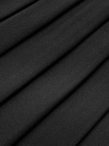 Suit Waistcoat With Pleated Mini Skirt Set