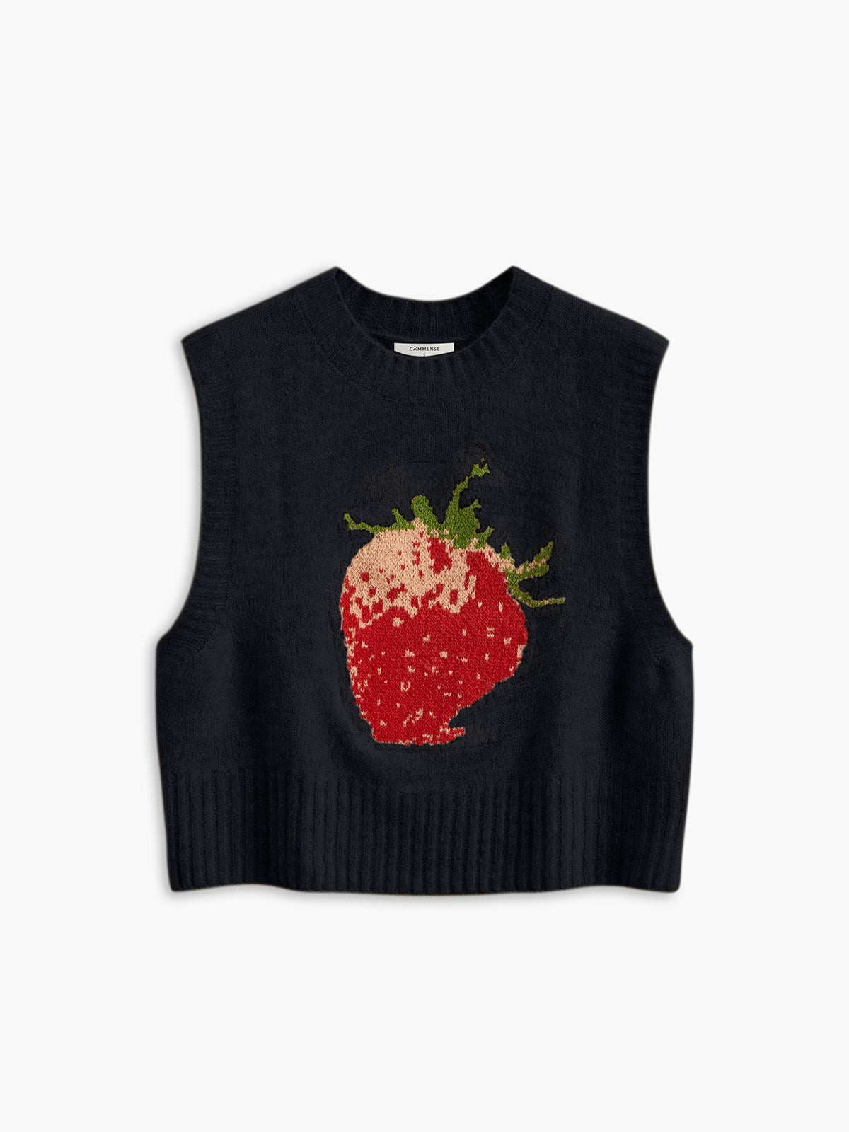 Crew Neck Strawberry Sweater Vest