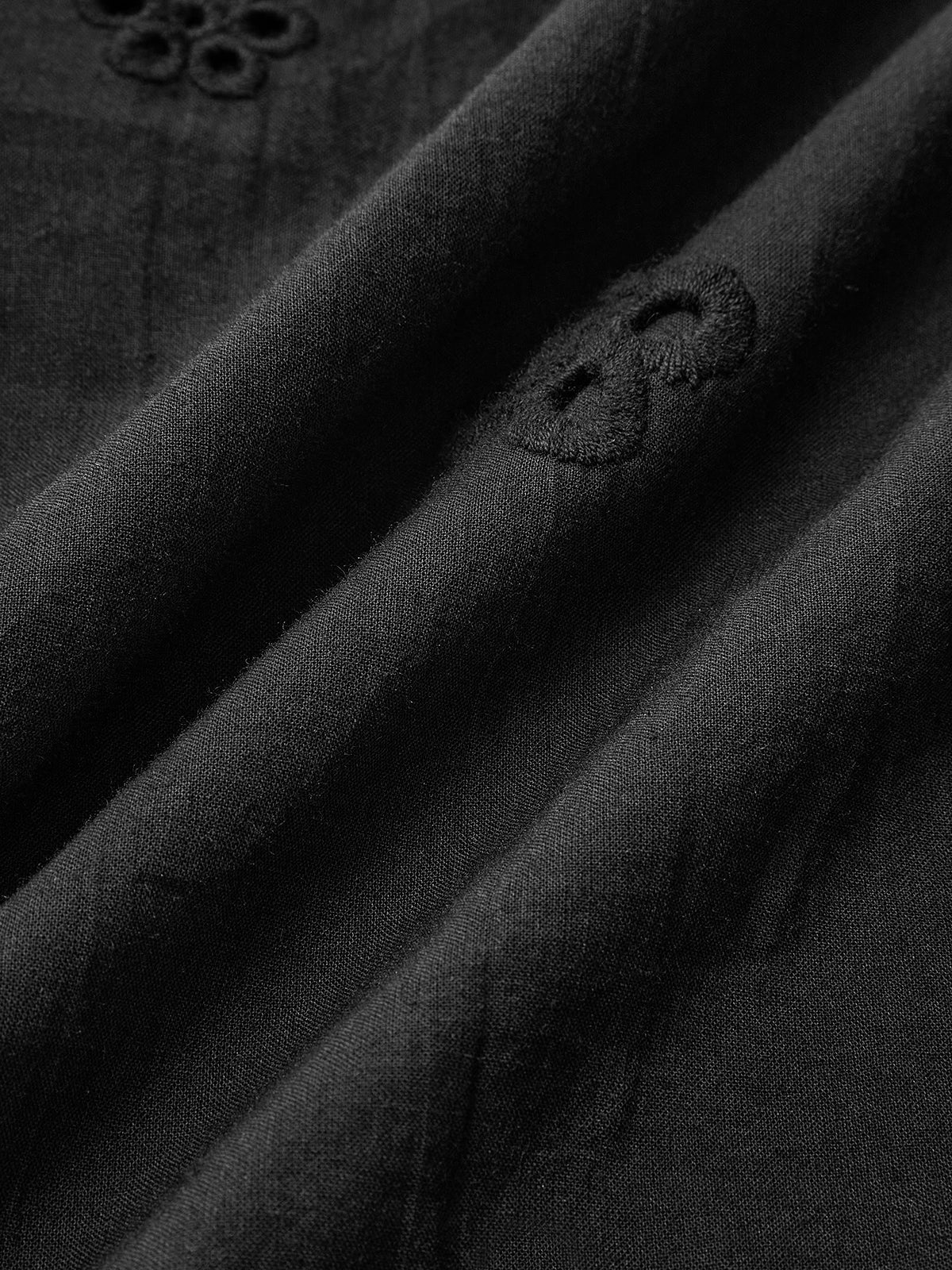 Semi-Sheer Cotton Keyhole Neckline Midi Dress