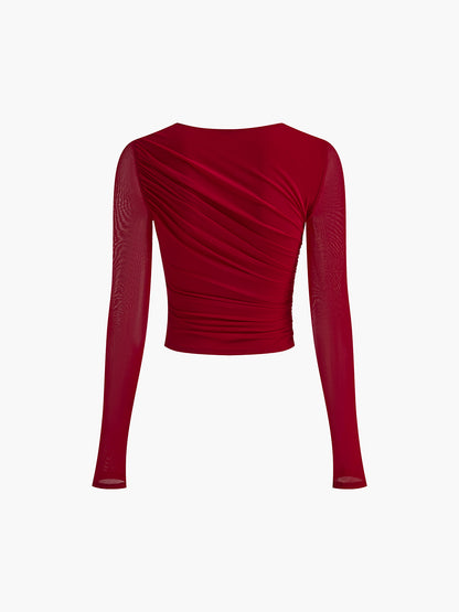 Pleated Jersey T-Shirt