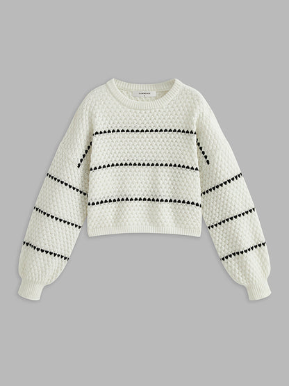 Oversized Contrast Striped Sweater