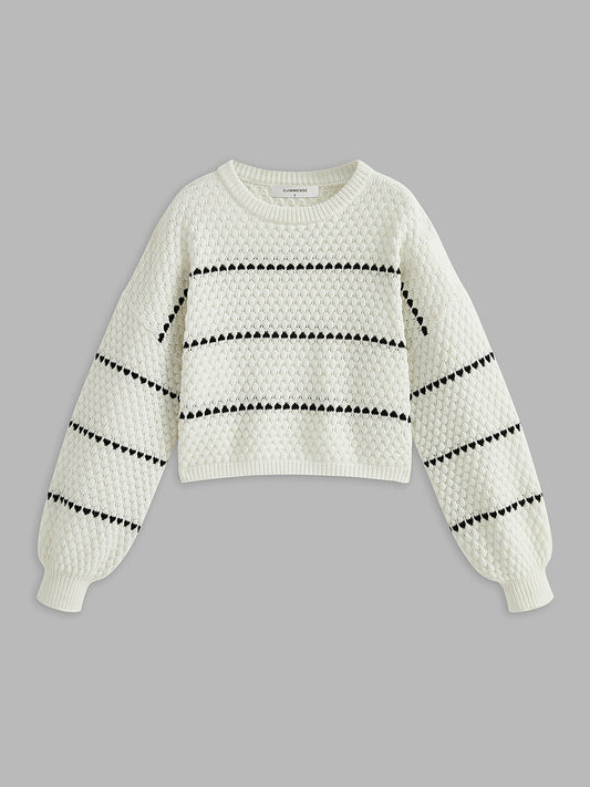 Oversized Contrast Striped Sweater