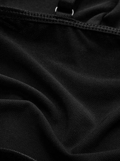 Semi-Sheer Mesh Polka Dot Corset Top