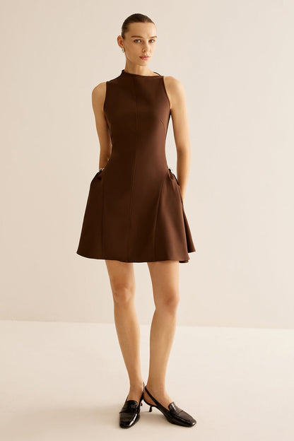 Samantha Asymmetrical Flared Mini Dress