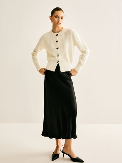 Bow Button Panel Cardigan