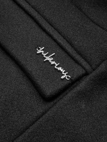 Oversized-Collar Slim Zipper Jacket