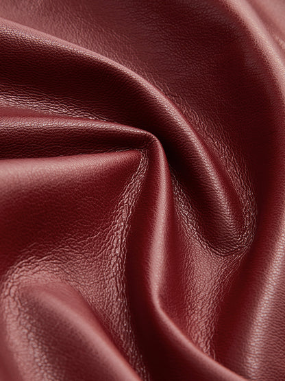 High-Waist Button PU Leather Pants