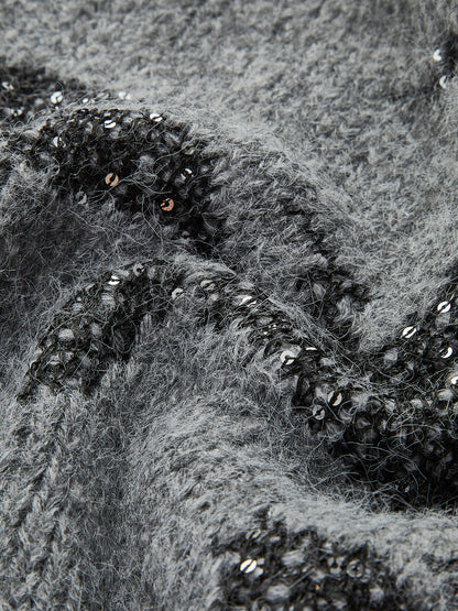 V-Neck Sequins Cardigan