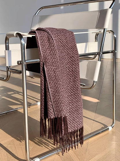 Utility Plain Tassel Scarf