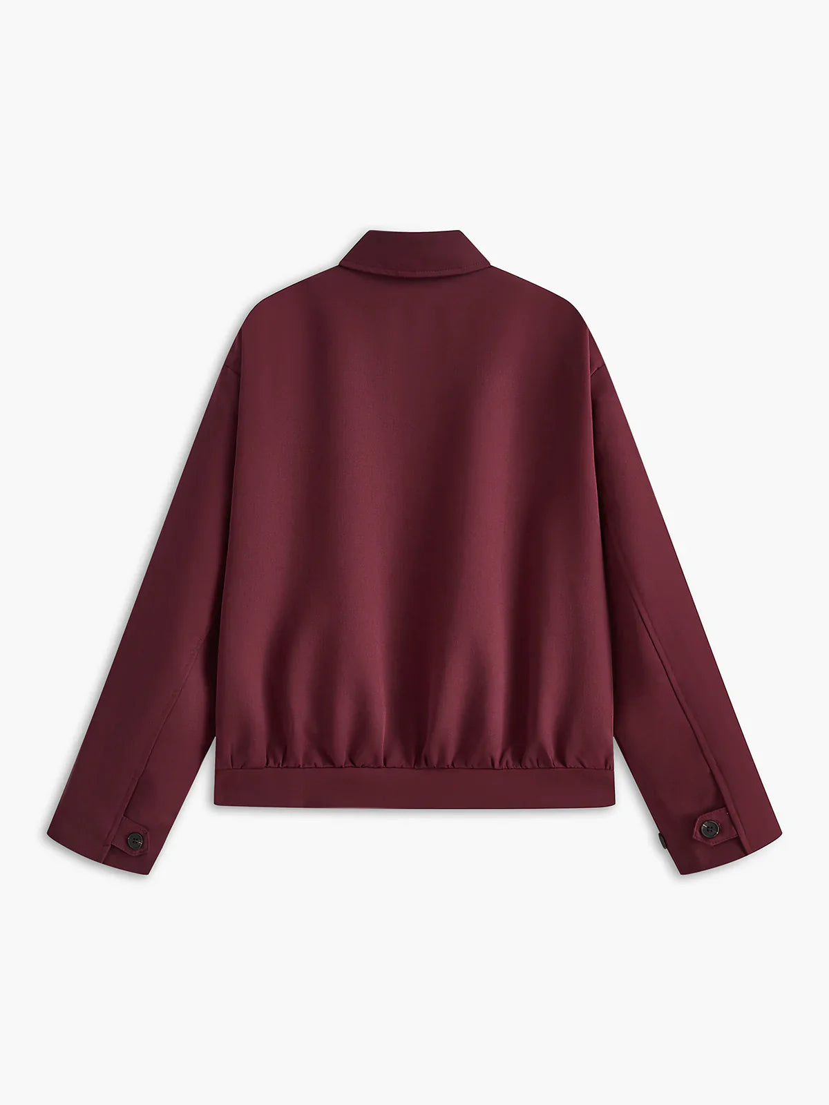 Vintage Lapel Zipper Burgundy Jacket
