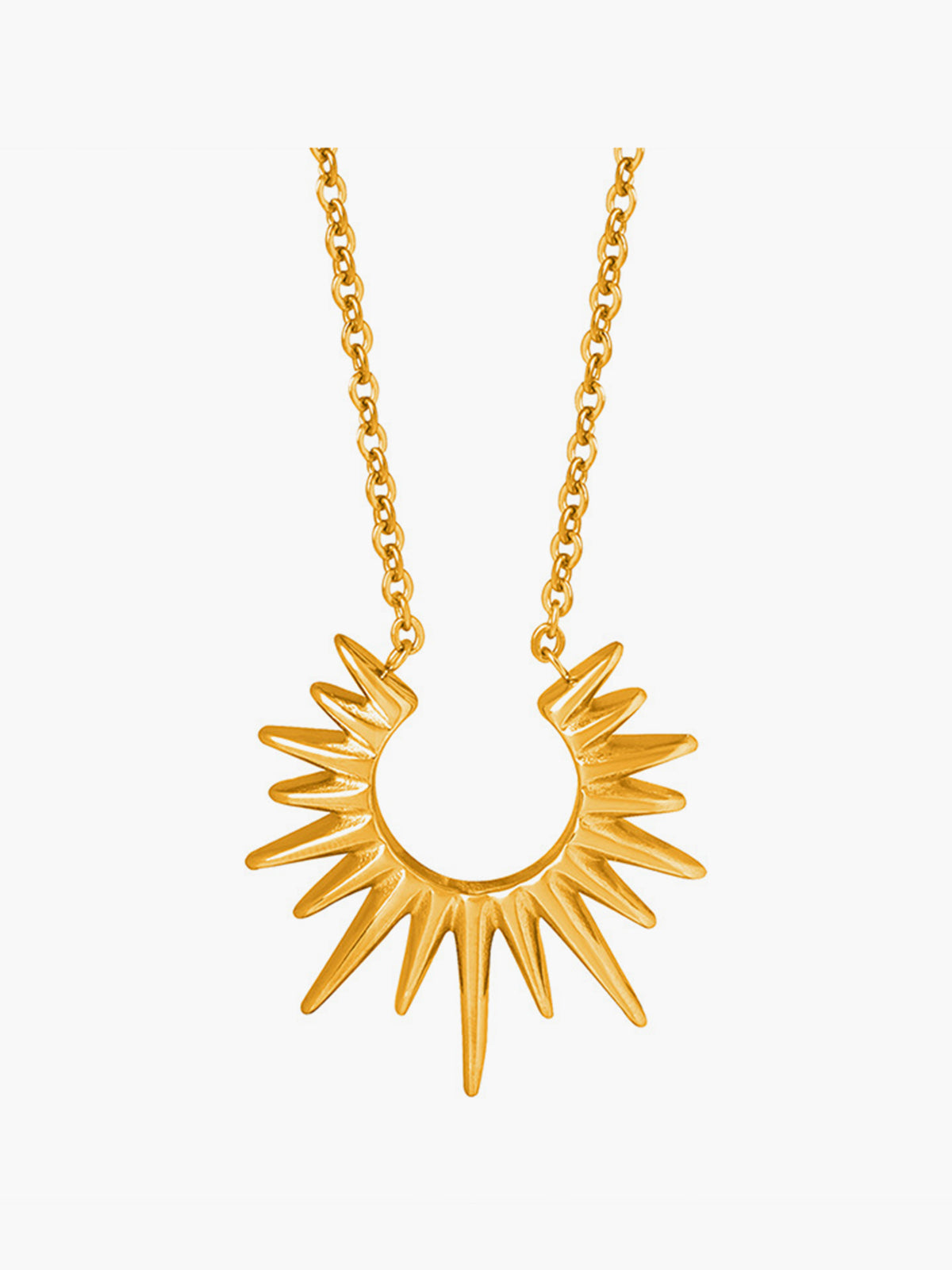 Golden Sunburst Pendant Necklace