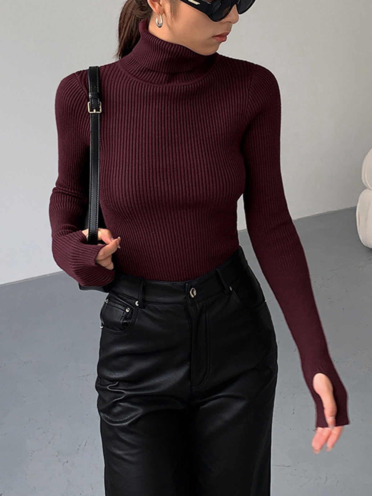 | Women’s Slim Turtleneck Stretch Top