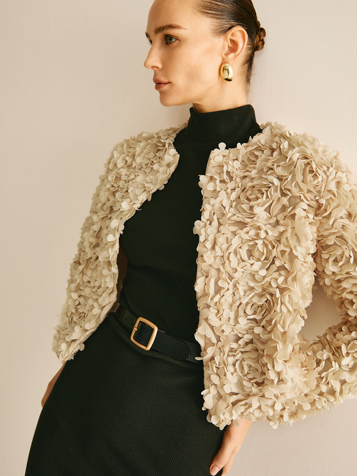 Flower Crew Neck Jacket