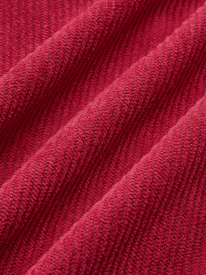 Button-Decor Corduroy Zipper Skort