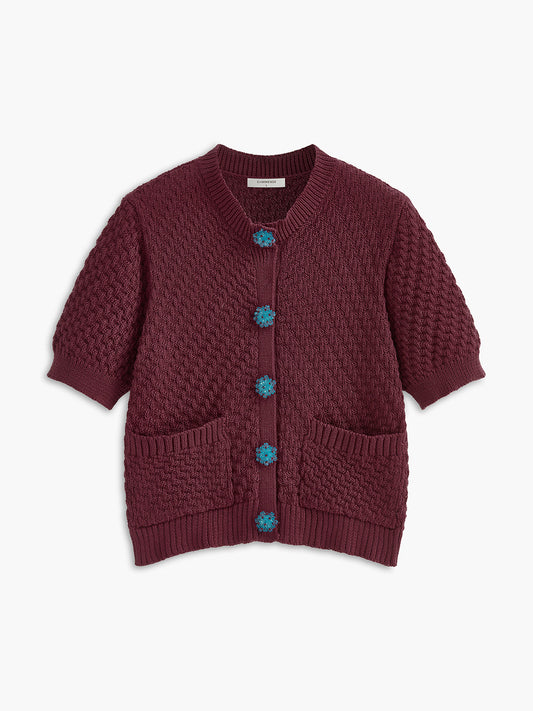 Button Detail Pockets Fit Cardigan