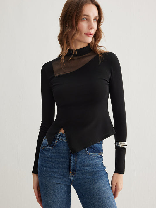 Side Split Jersey Top