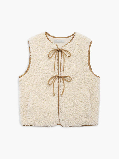 Lace Up Fleece Vest