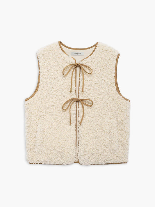 Lace Up Fleece Vest