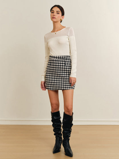 Plaid Tweed Mini Skirt