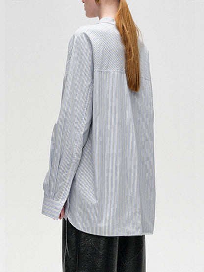 Cotton Contrast Trim Pinstripe Polo Shirt