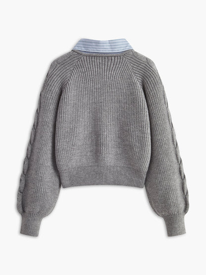 2 in 1 Twist Polo Sweater