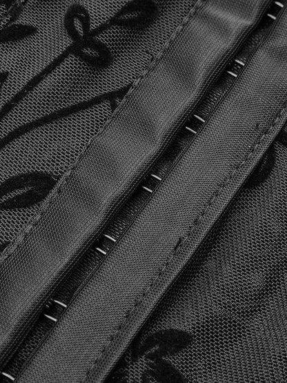 Floral Sheer Mesh Structured Corset