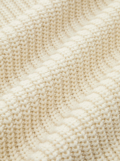 Wool-Blend Bell Sleeve Crop Shift Sweater