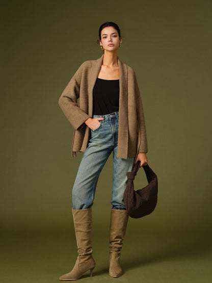 Suede Ruched Knee-High Boots