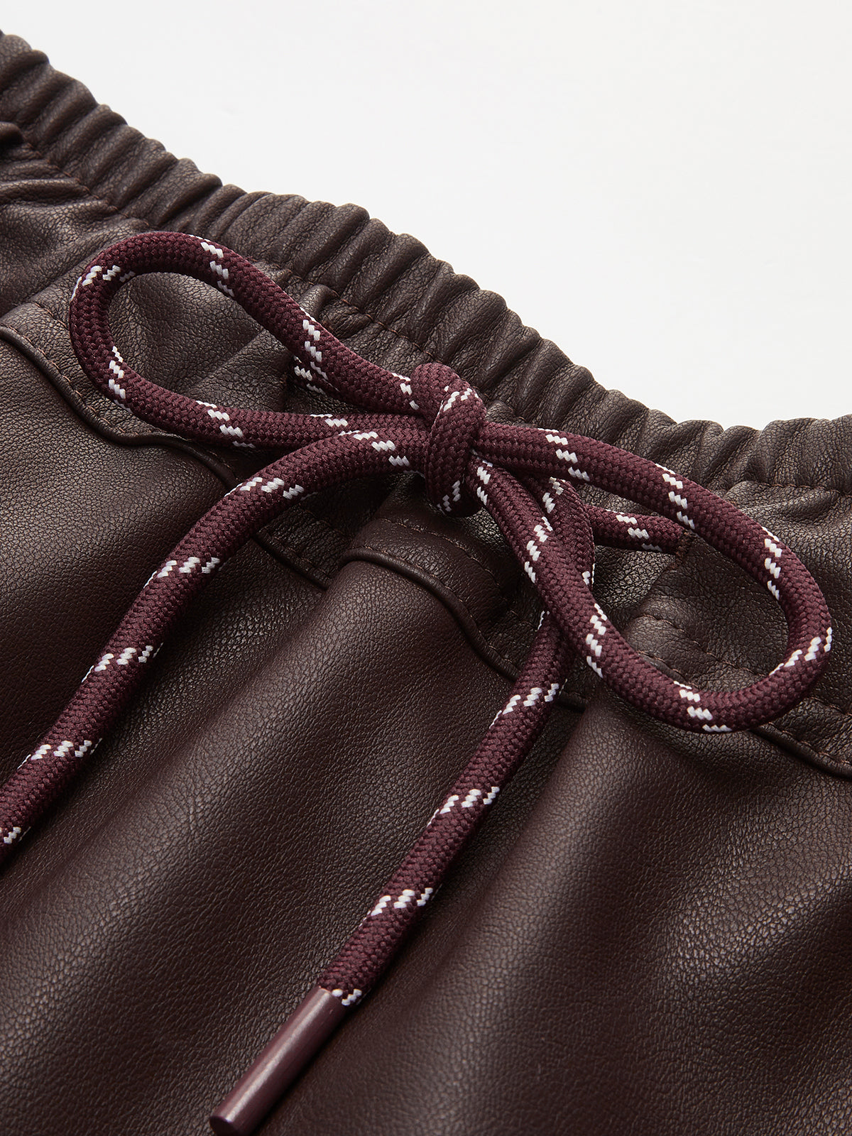 Drawstring Faux Leather Skirt