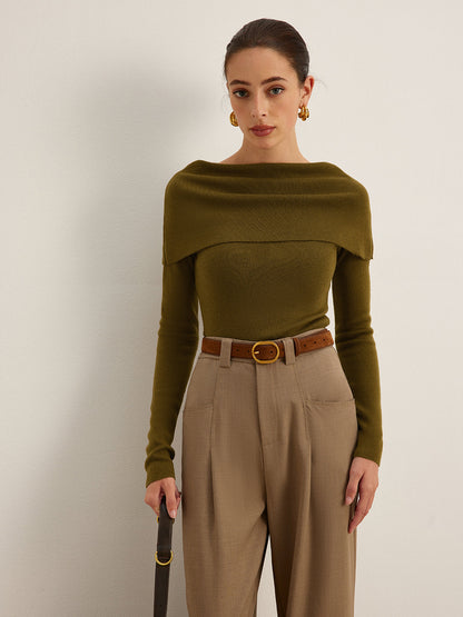 Wool-Blend Skinny Sweater