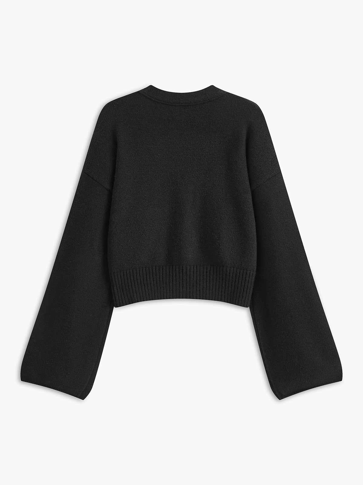 V-Neck Rhinestone-Bow Cardigan