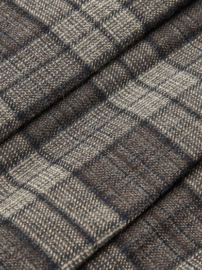 Mid-Waist Checked Pleated Skirt With Belt