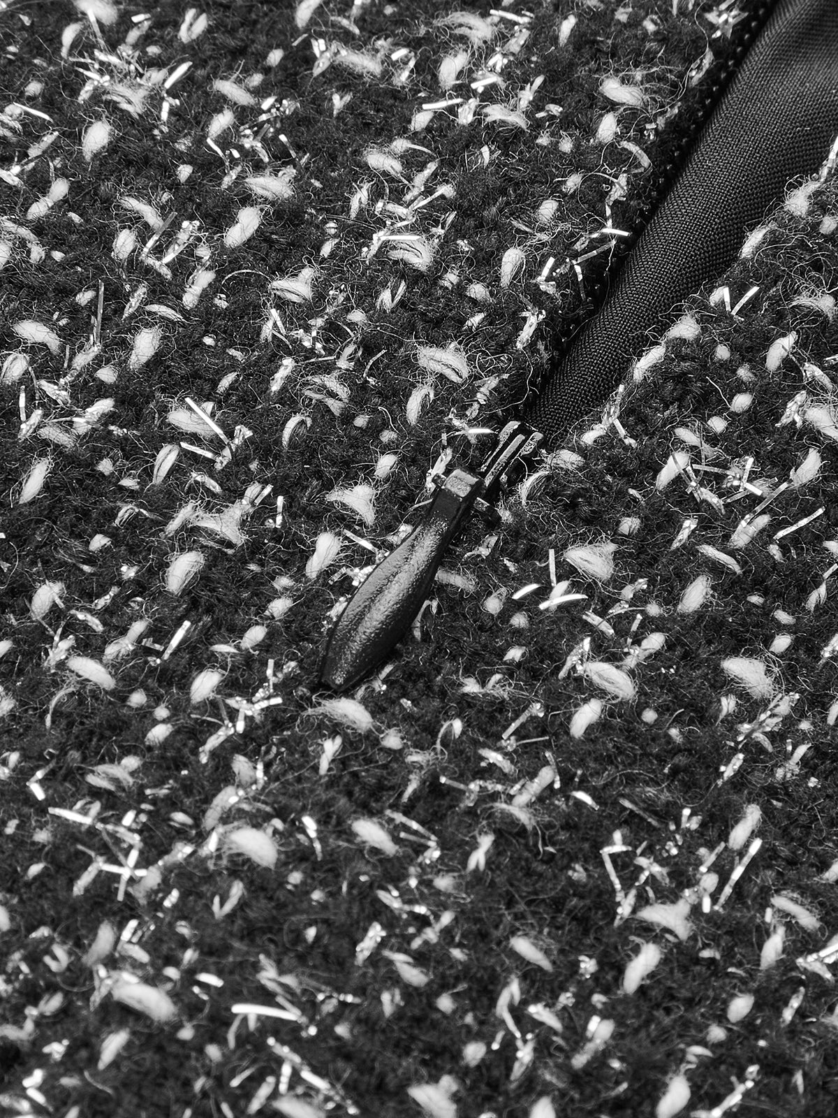 Tweed Zipper A-Line Mini Skirt