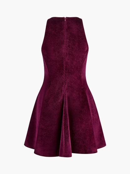 Velvet Zipper Slim Tank Dress