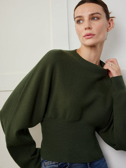 Batwing Sleeve Cinched Sweater
