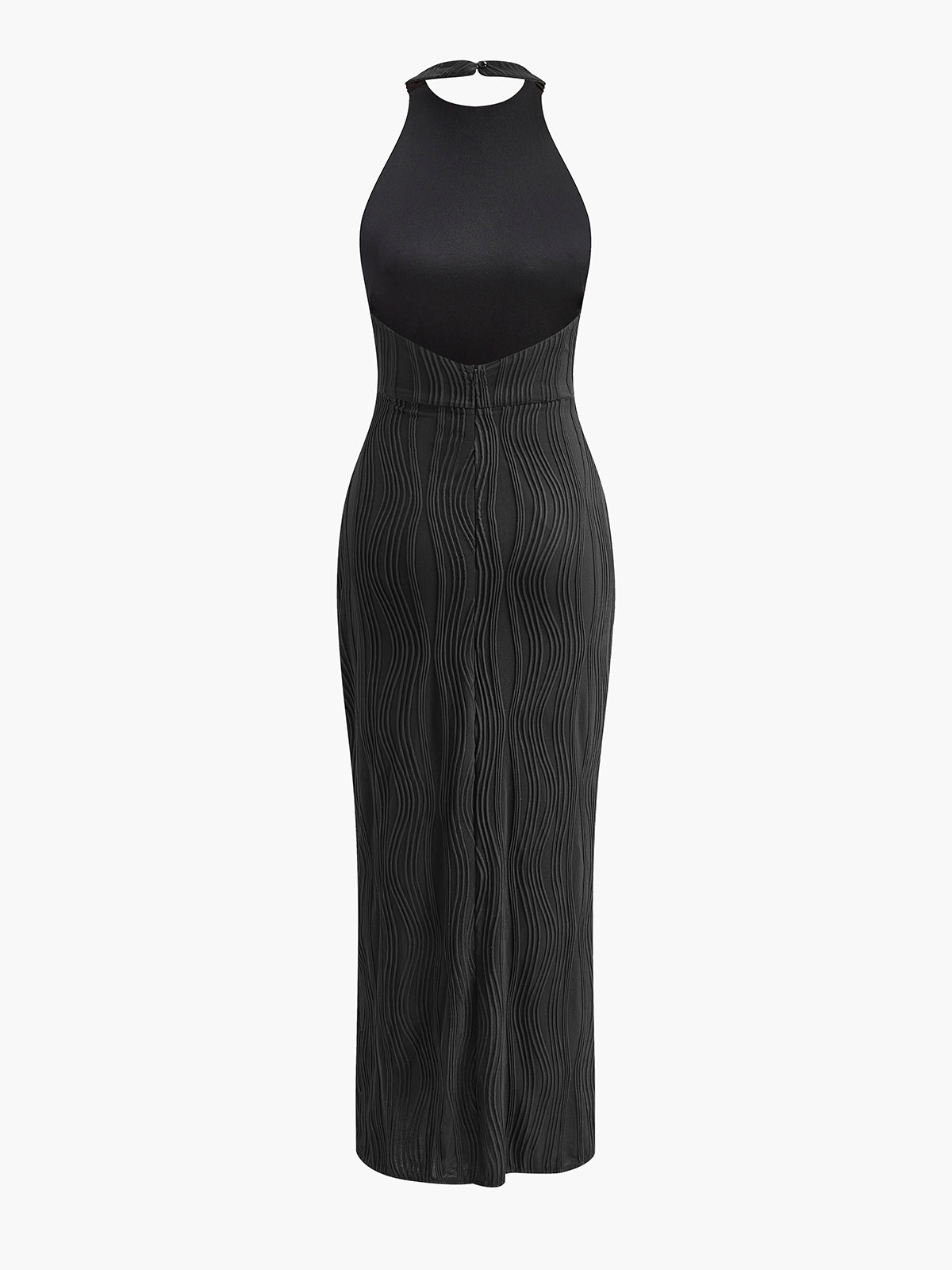 Pleated Halter Neck Dress