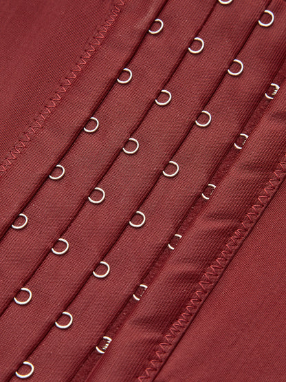 Semi-Sheer Spaghetti Strap Piping Corset Top