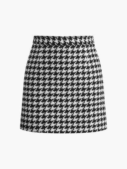 Plaid Tweed Mini Skirt