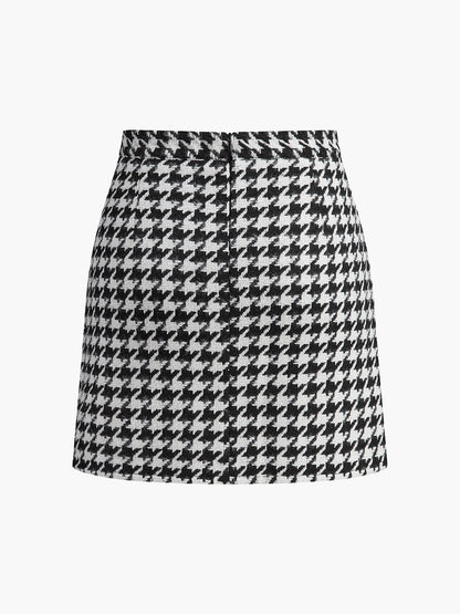 Plaid Tweed Mini Skirt