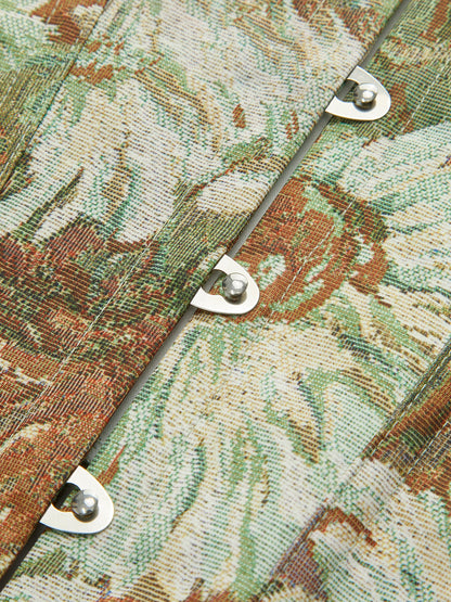 Floral Front Button Corset